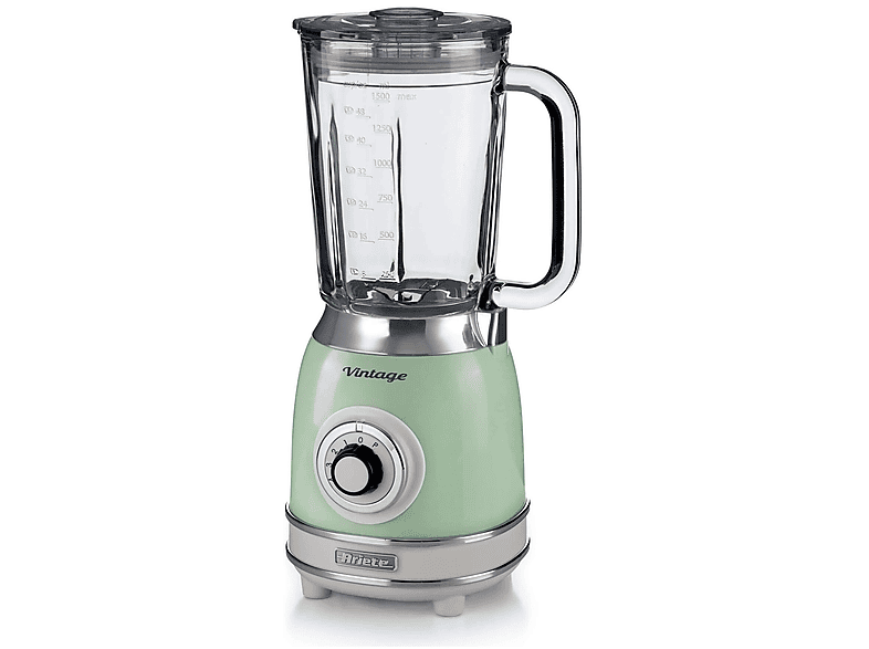 FRULLATORE ARIETE VINTAGE, Potenza 1000 W, Caraffa da 1.5 l, 4 velocità, Vetro, Lame in acciaio inox, VERDE