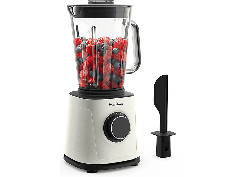 FRULLATORE MOULINEX LM771A, Potenza 1200 W, Caraffa da 2 l, velocità, Vetro termoresistente, Lame Powelix, Bianco