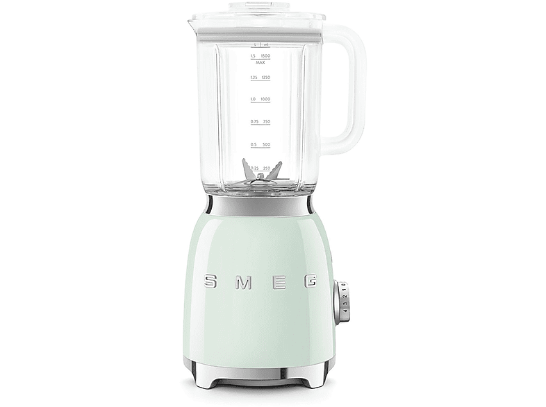FRULLATORE SMEG BLF03PGEU, Potenza 800 W, Caraffa da 1.5 l, 4 velocità, Plastica, Acciaio inox, VERDE