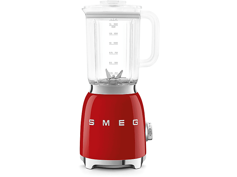FRULLATORE SMEG BLF03RDEU, Potenza 800 W, Caraffa da 1.5 l, 4 velocità, Plastica, Acciaio inox, ROSSO