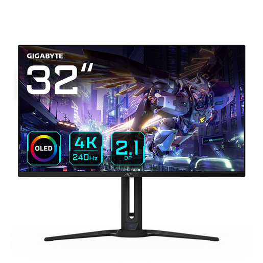 GIGABYTE AORUS Monitor da gioco OLED FO32U2P da 32'' - 3840 x 2160 (UHD), 240Hz, 0,03ms, 250 cd/m², KVM, FreeSync Premium Pro, DisplayHDR True Black 400,