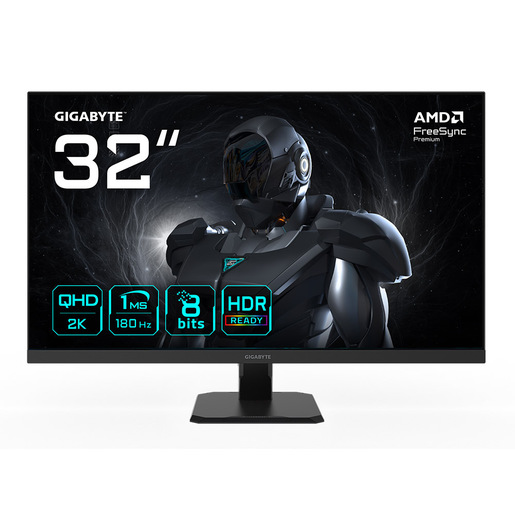 GIGABYTE GS32QA Monitor Gaming 32'' QHD - 2560 x 1440, 180Hz, 1ms, 300 cd/m², FreeSync Premium, HDR Ready, HDMI 2.0, DisplayPort 1.4