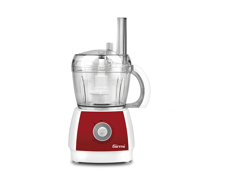 GIRMI ROBOT MULTIFUNZIONE DA CUCINA, 300 W, capacità ciotola 0,8 l, BIANCO/ROSSO