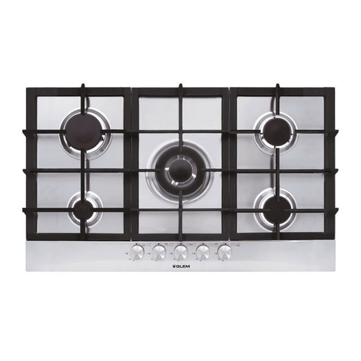 Glem Gas GT955HIX piano cottura Acciaio inossidabile Da incasso 90 cm 5 Fornello(i)