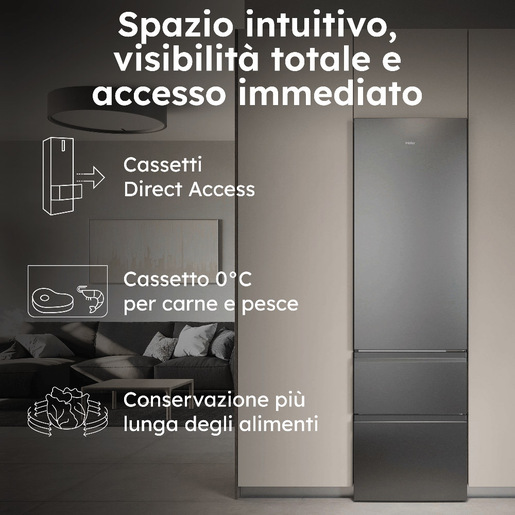 Haier 3D 60 Serie 3 HTR3618CNMG Libera installazione 360 L Argento