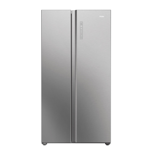 Haier HSW79F18ANMM frigorifero side-by-side Libera installazione 611 L Platino, Acciaio inox