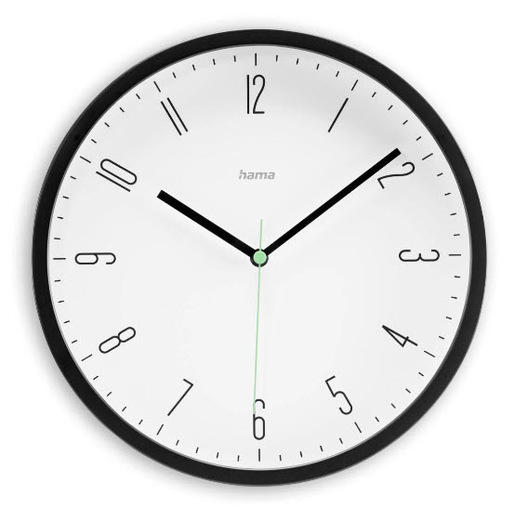 Hama Capri Orologio al quarzo Rotondo Nero, Bianco