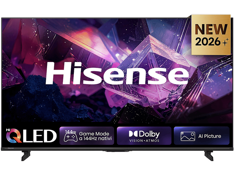 HISENSE 50Q7S PRO, Smart TV QLED 144Hz 50" 4K, Audio Dolby Atmos, VIDAA OS con 1000+ APP, Vision IQ, HDR 10+, Native Game Mode, AirPlay2, Alexa Built-in, lativù 4K