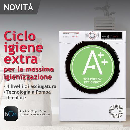 Hoover LINK X-CARE H-Link Pro, Asciugatrice Slim 7 KG, Classe E, Bianco, Vapore, Wi-Fi, HLPB4H7A2TBEX-11