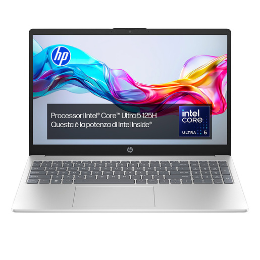 HP 15-fd1005nl Intel® Core™ Ultra 5 125H Computer portatile 39,6 cm (15.6'') Full HD 16 GB DDR5-SDRAM 512 GB SSD Wi-Fi 6 (802.11ax) Windows 11 Home Argen