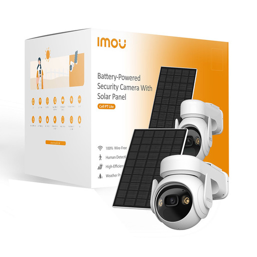 Imou Cell PT Lite Kit - Telecamera da Esterno a batteria con risoluzione 2K (3MP), Rilevamento Movimento/Umano, Visione Notturna a Colori, Audio Bidirezi