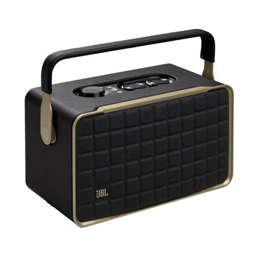 JBL Authentics 300 Smart Home Speaker, Altoparlante Bluetooth dal Design Retrò Anni '70 con Griglia Quadrex 100W, Nero
