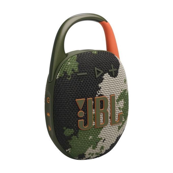 JBL Clip 5 Speaker Bluetooth Portatile Altoparlante Wireless Compatto Moschettone Integrato Waterproof e Resistente alla Polvere IP67 fino a 12 h di Autonomia App JBL Portable Mimetico