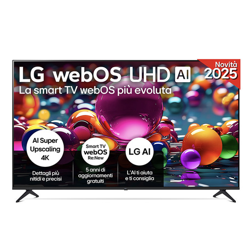 LG UHD AI 86UA75006LA TV Serie UA75 86'' 4K, α7 Gen8, HDR10, 20W, 3 HDMI con Game Optimizer, Smart TV WebOS 25