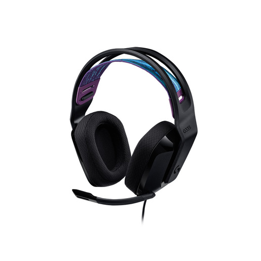 Logitech G G335, Cuffia Gaming cablata con microfono flip-to-mute, jack audio da 3,5 mm, imbottiture in memory foam, leggera, compatibile con PC, PlaySta