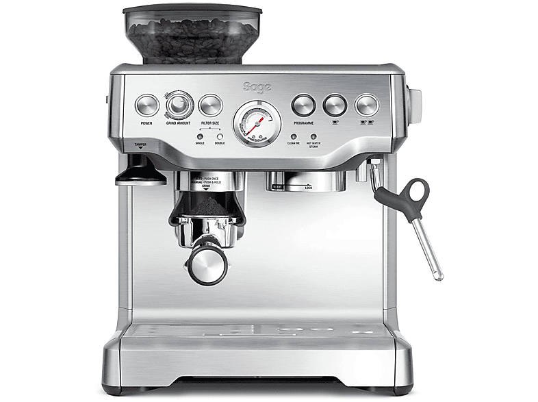 MACCHINA CAFFÈ AUTOMATICA SAGE THE BARISTA EXPRESS, Potenza 1850 W, Funzione Regolazione macinatura, BRUSHED STAINLESS STEEL