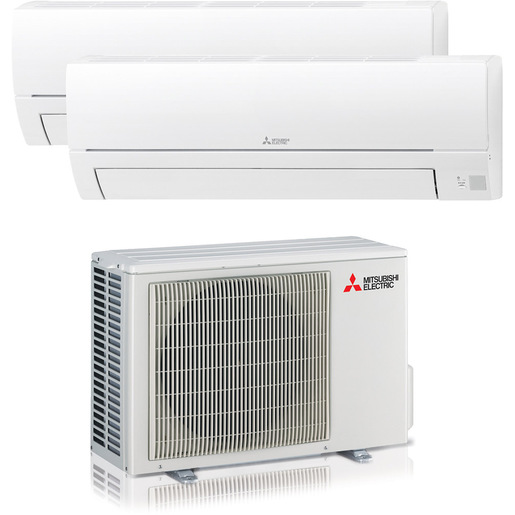 Mitsubishi Electric MITKITDUAL50HR25+50 condizionatore fisso Dual split Climatizzatore split system Bianco 9000 + 18000 Btu