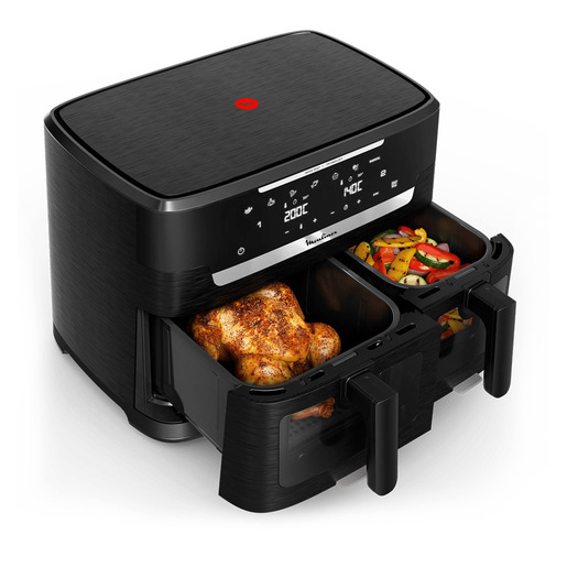 Moulinex Ever Fry XXL Dual Friggitrice Ad Aria Doppia, Capacità 11L, Cottura Sincronizzata, Tecnologia Infra Heat, EZ9478F0