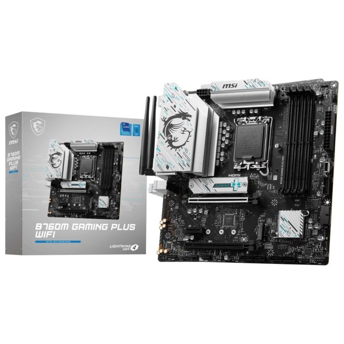 MSI MB B760, B760M GAMING PLUS, LGA1700,4DDR5,2PCI-EX16,1PCI-EX1,2M.2,4SATA3,2USB3.2 GEN2,7US