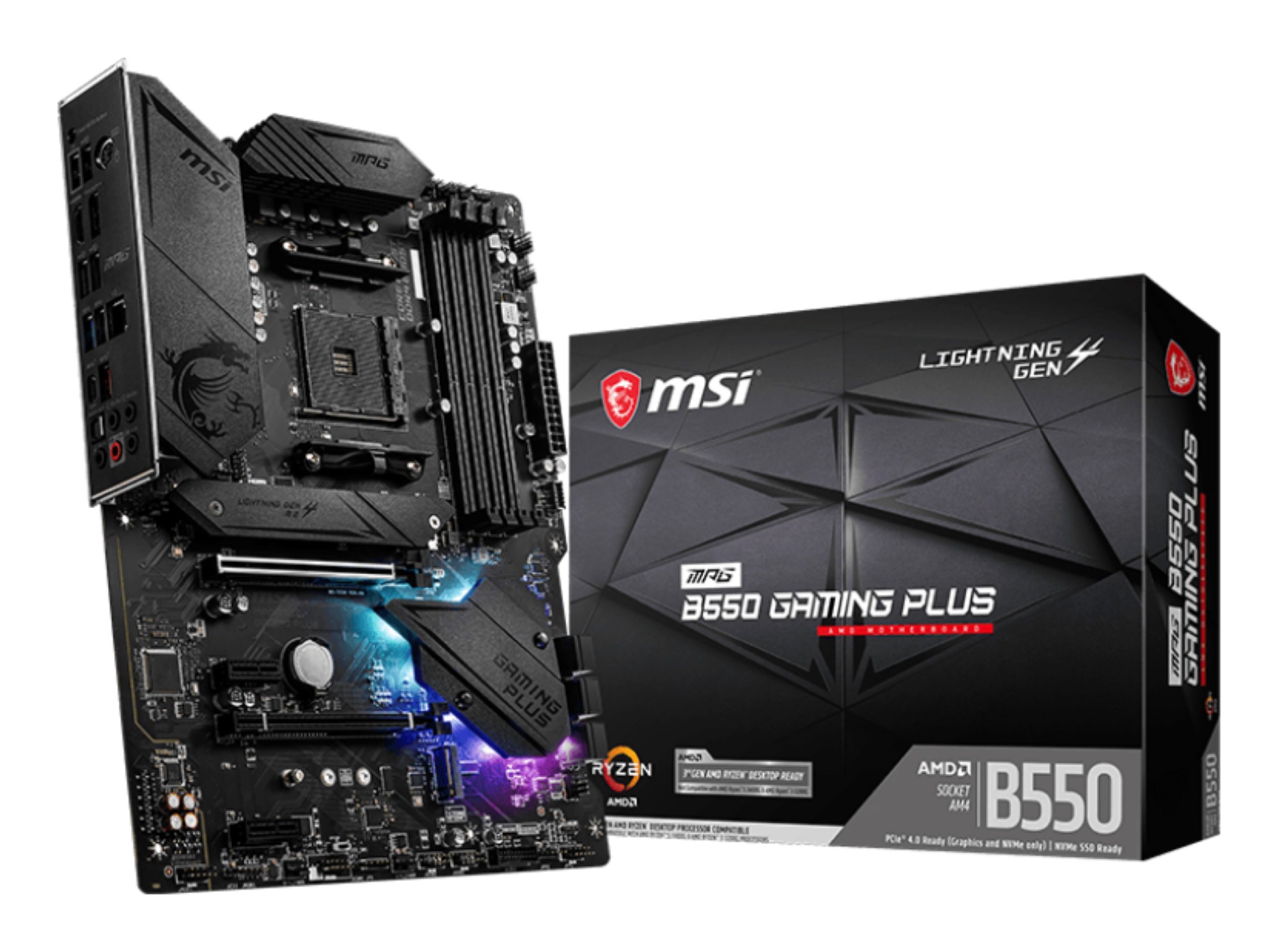 MSI MB AMD B550 GAMING, MPG B550 GAM PLUS, AM4, 4DDR4, 2M2 6SATA3