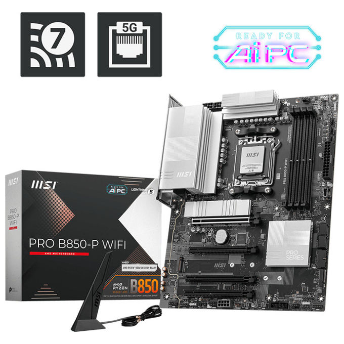 MSI PRO B850-P WIFI Scheda Madre ATX Socket AM5 DDR5 per AMD Ryzen Componenti PC
