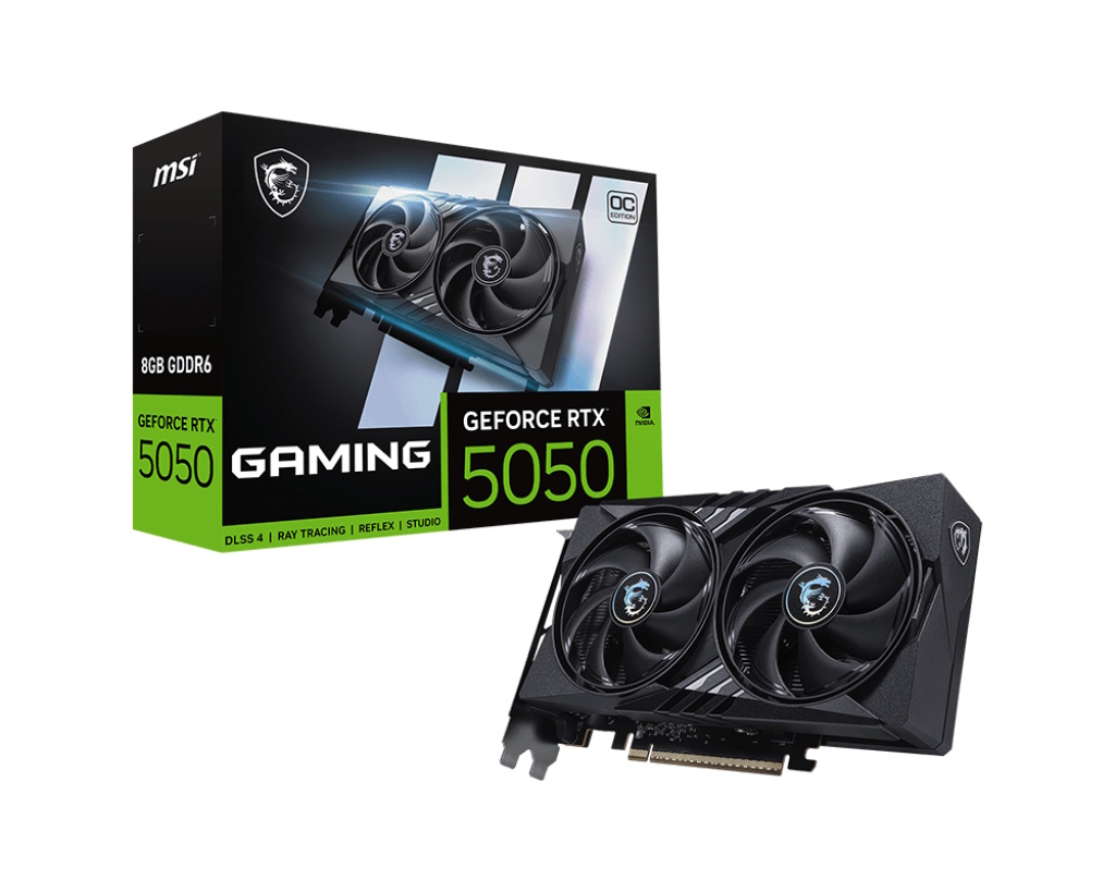 MSI VGA RTX 5050, RTX 5050 8G GAMING OC, 8GB GDDR6, HDMI/DP*3, ATX, DUAL FAN, OC