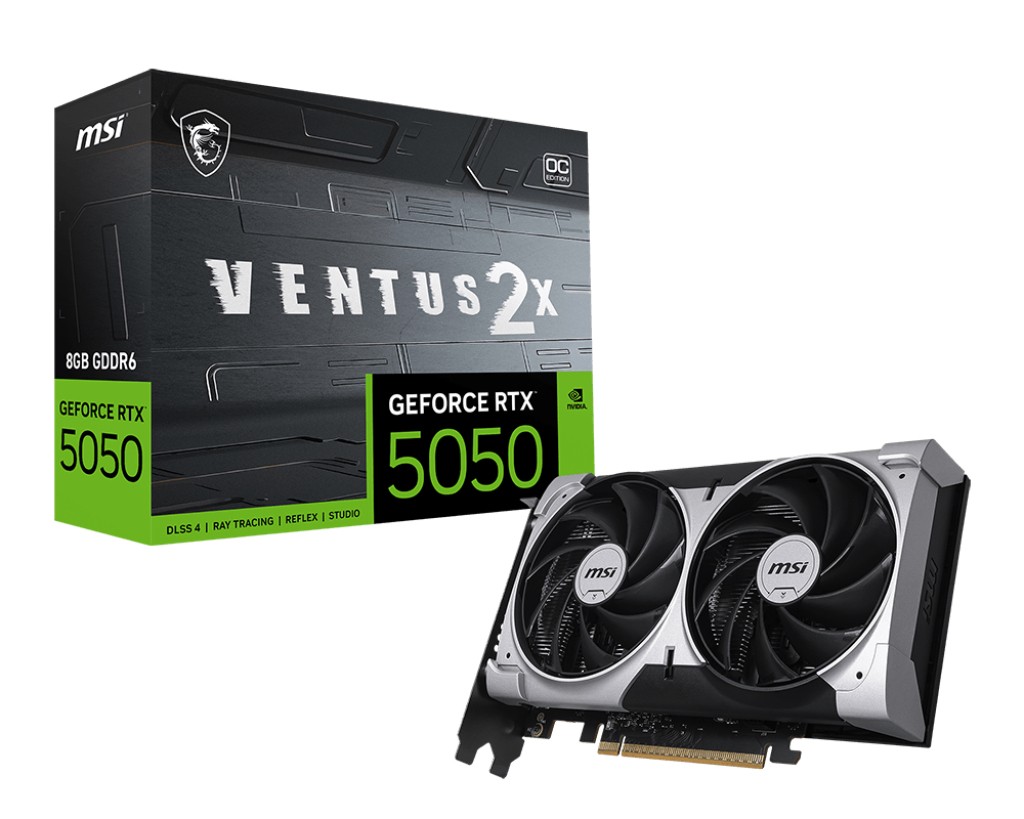 Msi Vga Rtx 5050 Rtx 5050 8G Ventus 2X Oc 8Gb Gddr6 Hdmi/Dp*3 Atx Dual Fan Oc