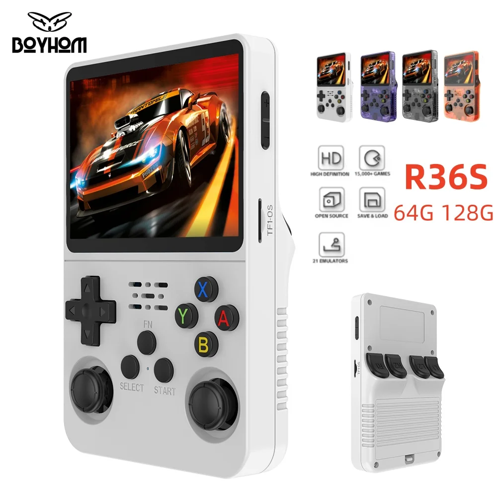 Open Source R36S Console per videogiochi portatile retrò sistema Linux schermo IPS da 3.5 pollici lettore Video tascabile portatile 64GB 128G giochi