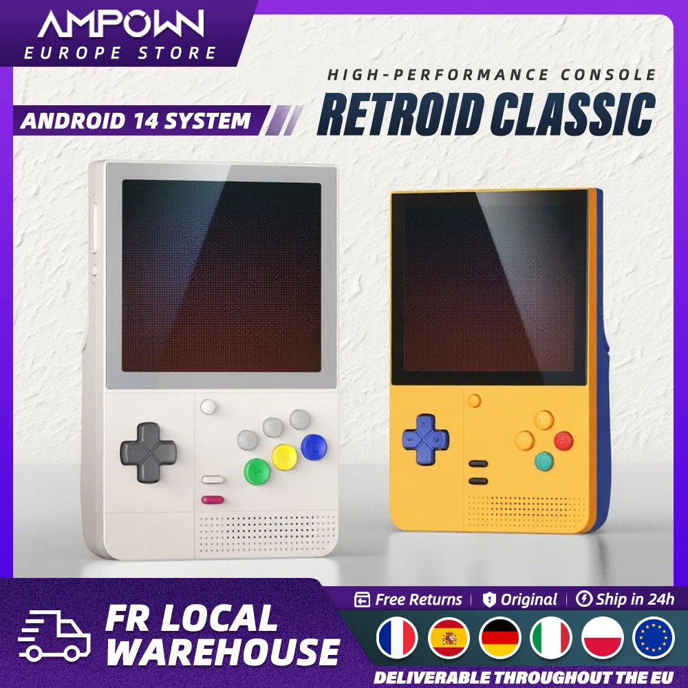 Retroid Pocket Classic Console per videogiochi Snapdragon G1 Gen2 Schermo AMOLED da 3,92 pollici Sistema operativo Android Raffreddamento attivo Regalo di ricarica rapida