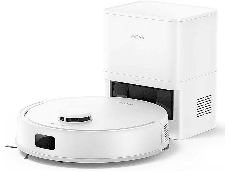 ROBOT ASPIRAPOLVERE MOVA E20 PLUS, Potenza 680 W, Lavapavimenti, Autonomia fino a 135 min, Sensore di superficie, Spazzola laterale, Base carica, Bianco