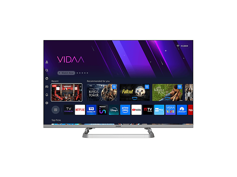 SABA SA32QM10VDA TV QLED, SMART TV, 32 ", Full-HD, Processore CA53 x4@1.0Ghz, Light Gray, Classe E