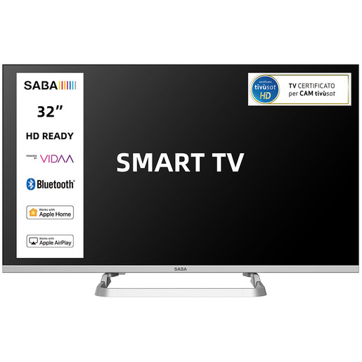 SABA SA32SM10VDA TV 81,3 cm (32'') HD Smart TV Wi-Fi Grigio 200 cd/m²