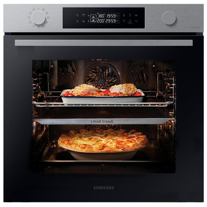 Samsung Dual Cook NV7B44403BS Forno Elettrico Multifunzione da incasso a Vapore Capacita' 76 Litri Classe Energetica A 40 Programmi Wi-Fi Nero-Acciaio Inossidabile