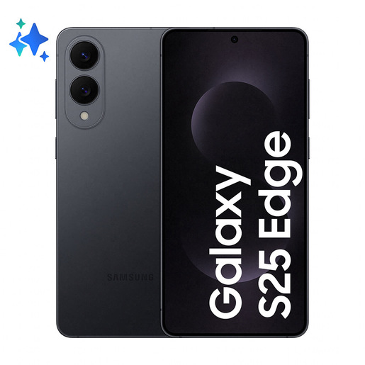 Samsung Galaxy S25 Edge, Smartphone AI, Display 6.7'' QHD+ Dynamic AMOLED 2X, Fotocamera 200MP, RAM 12GB, 512GB, 3.900 mAh, Titanium Jetblack