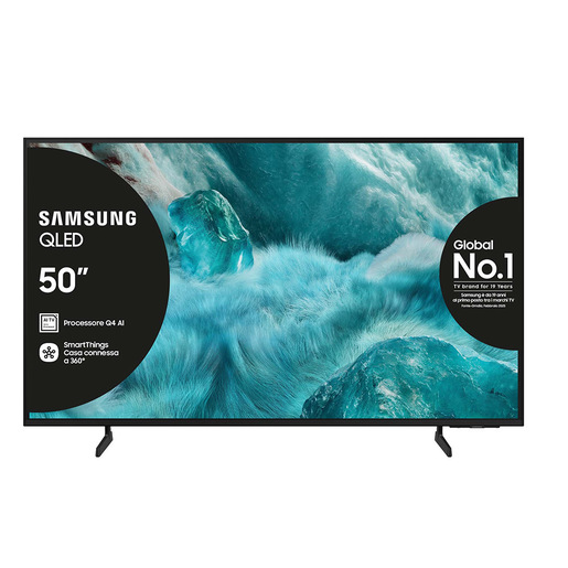 Samsung QLED AI TV 50'' QE50Q7FAAUXZT 4K, Processore Q4 AI, 4K Upscaling, Color Booster Pro, OTS Lite, Slim Look Design, Vision AI Smart TV, 2025