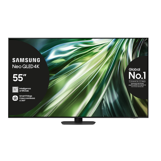 Samsung Smart TV 55'' QE55QN90DATXZT Neo QLED 4K Mini LED Titan Black 2024, Processore NQ4 AI GEN2, Tecnologia Quantum Matrix, Neo Slim Design, Dolby Atm