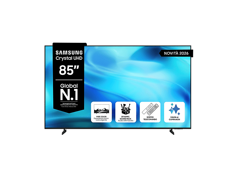 SAMSUNG The Frame AI TV 85" UE85U8000HUXZT 4K, Processore Crystal 4K, 4K Upscaling, Motion Xcelerator, HDR, Contrast Enhancer, OTS Lite, Metal Stream Design, Vision Smart TV, 2026