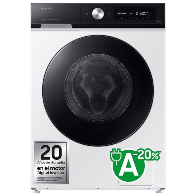 Samsung WW11DB7B94GEU3 BESPOKE AI Lavatrice Frontale 11 Kg 1400 rpm Classe A Ecodosatore Vapore Wi-Fi (85x60x60 cm) colore Bianco