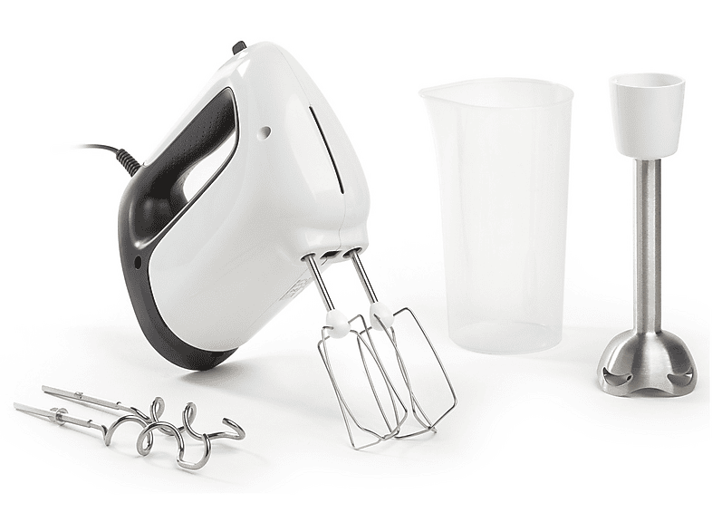 SBATTITORE MOULINEX HM4621, Potenza massima 500 W, Recipiente da 0.9 l, Livelli di potenza 5 velocità, Bianco neve