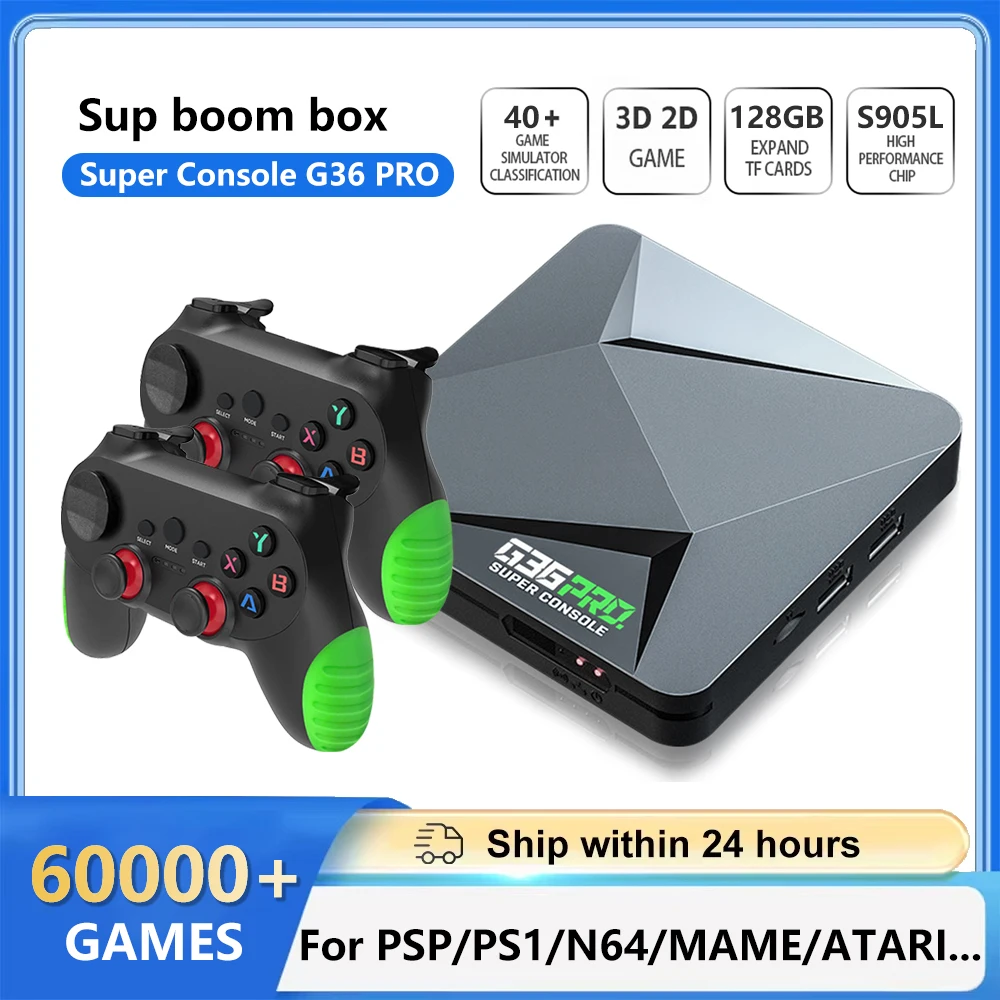 Super Console G36 Pro ultra128G, Console di Gioco Retro con Oltre 60000 Giochi per MAME/PS1/PSP/DC, Regalo per Bambini, Console di Gioco Retro 4K HD