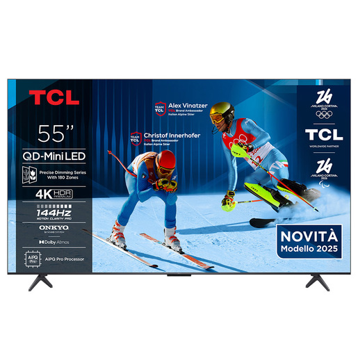 TCL C6K Serie Smart TV QD-MiniLED 4K 55'' 55C6K, 144Hz, audio Onkyo 2.1, Dolby Vision IQ & Atmos, Google TV