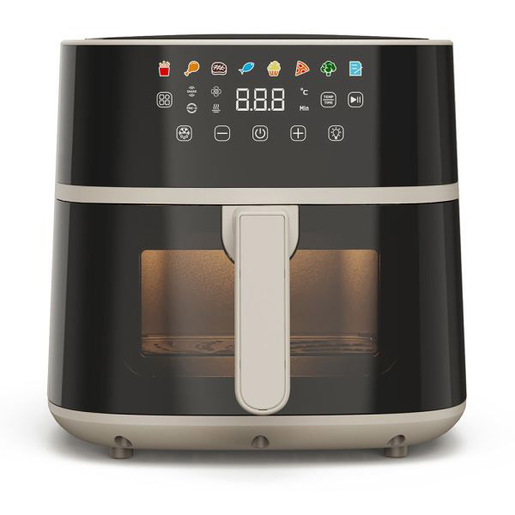 Tognana Porcellane D2DFA12IRZU Singolo 6 L Indipendente 1700 W Friggitrice ad aria calda Nero, Champagne