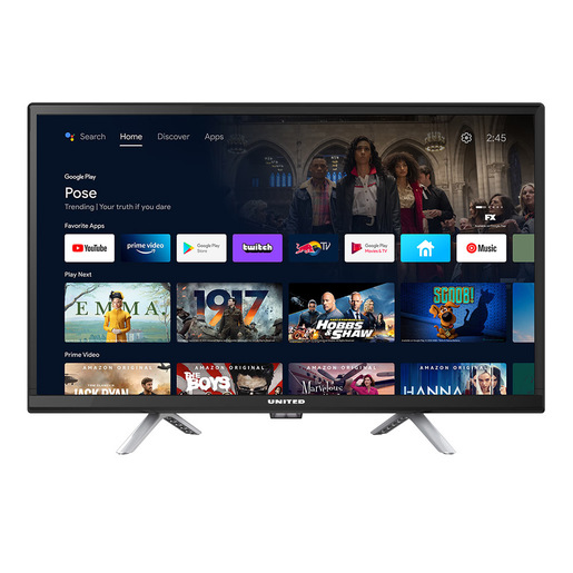 United LED24HS82A11 TV 61 cm (24'') HD Smart TV Wi-Fi Nero 200 cd/m²