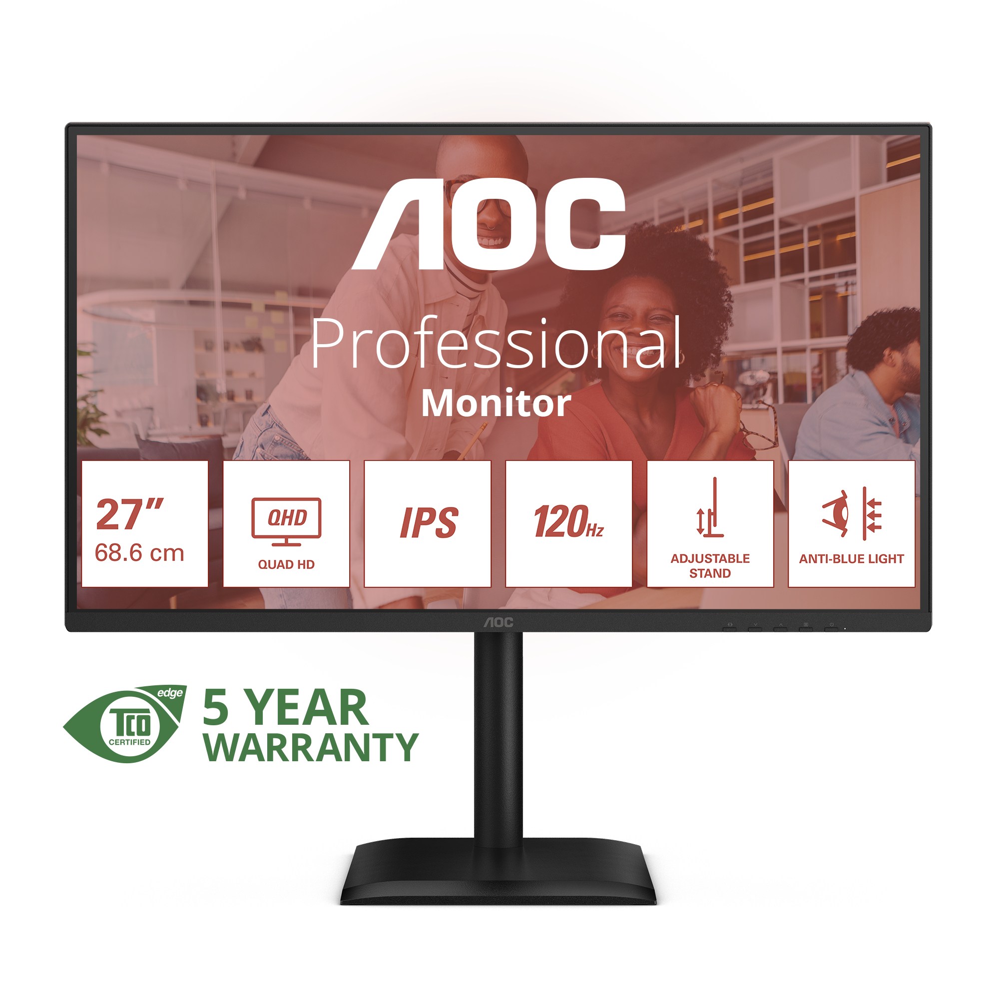 AOC E4 Q27E4U Monitor PC 68,6 cm (27") 2560 x 1440 Pixel Quad HD LED Nero