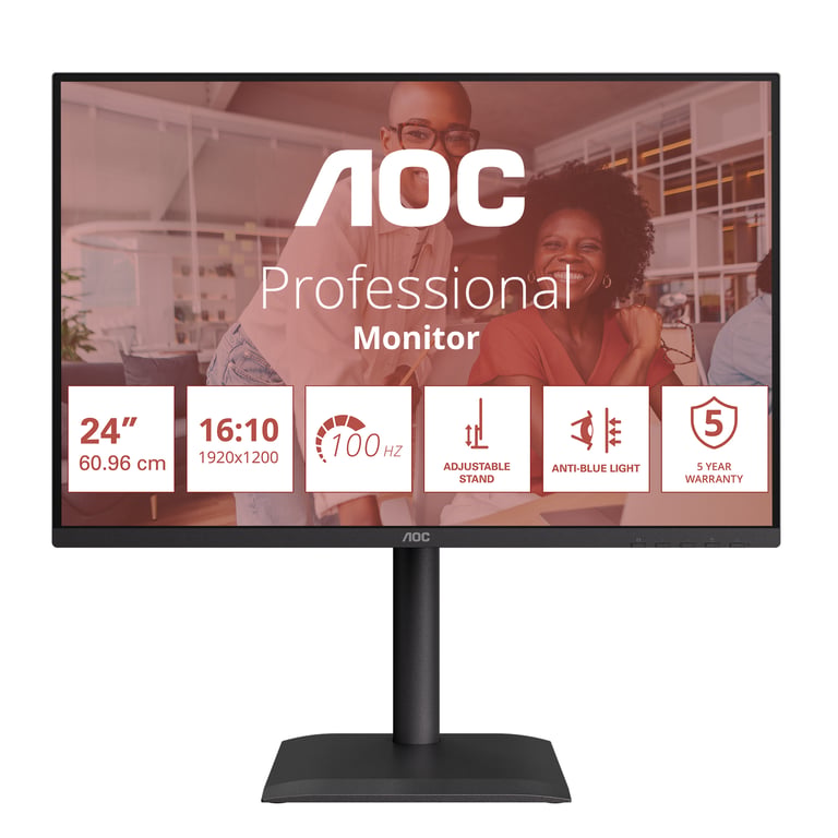 AOC E4 X24E4U schermo piatto per PC 61 cm (24 ) 1920 x 1200 pixel Full HD LED Nero - Nuevo