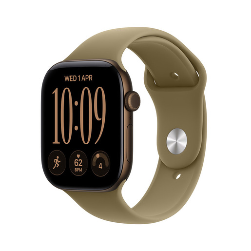 Apple Watch Series 12 GPS + Cellular, cassa 42 mm in alluminio color bronzo scuro con cinturino Sport oliva - M/L