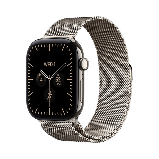 Apple Watch Series 12 GPS + Cellular, cassa 42 mm in titanio naturale con loop in maglia milanese naturale