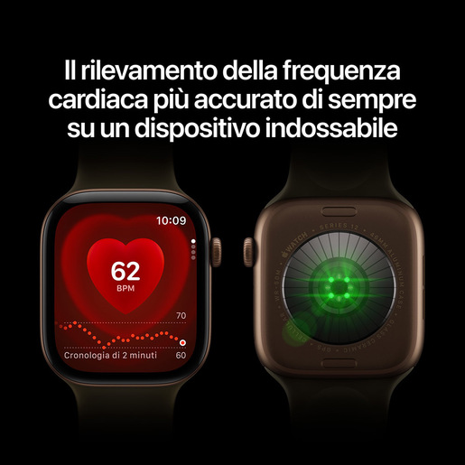 Apple Watch Series 12 GPS + Cellular, cassa 42 mm in titanio naturale con cinturino Sport blu marino - S/M