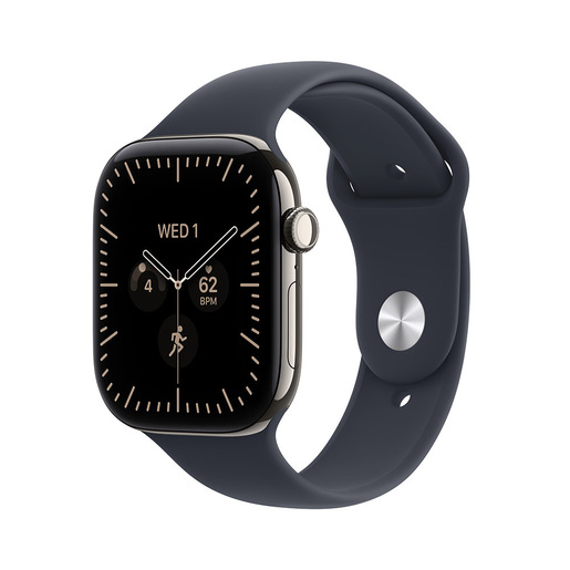 Apple Watch Series 12 GPS + Cellular, cassa 46 mm in titanio naturale con cinturino Sport blu marino - S/M