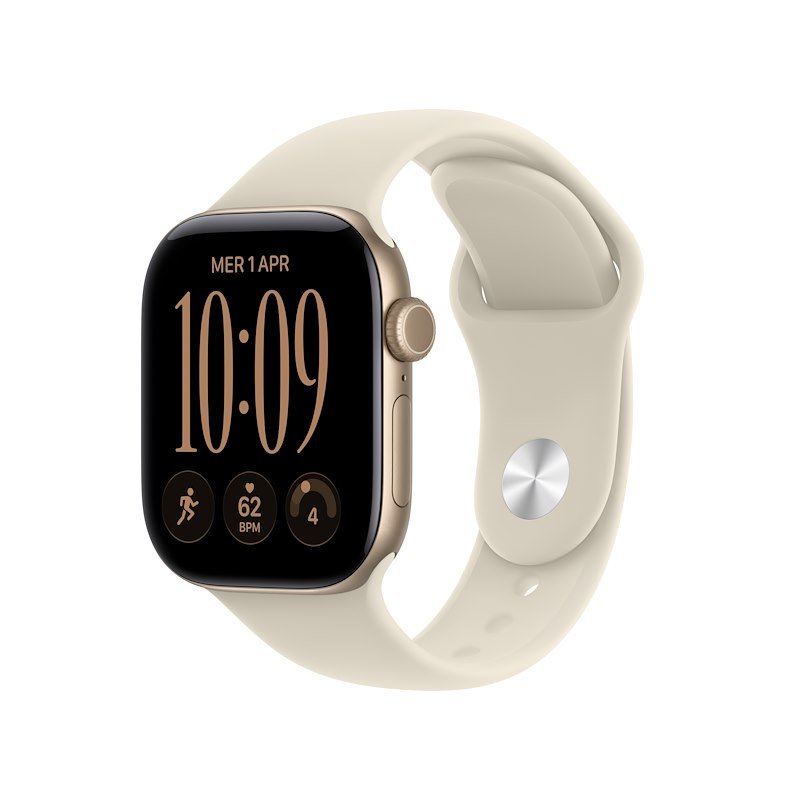 Apple Watch Series 12 GPS+Cellular 42MM S/M Cassa Alluminio Oro chiaro e Sport Band Sabbia